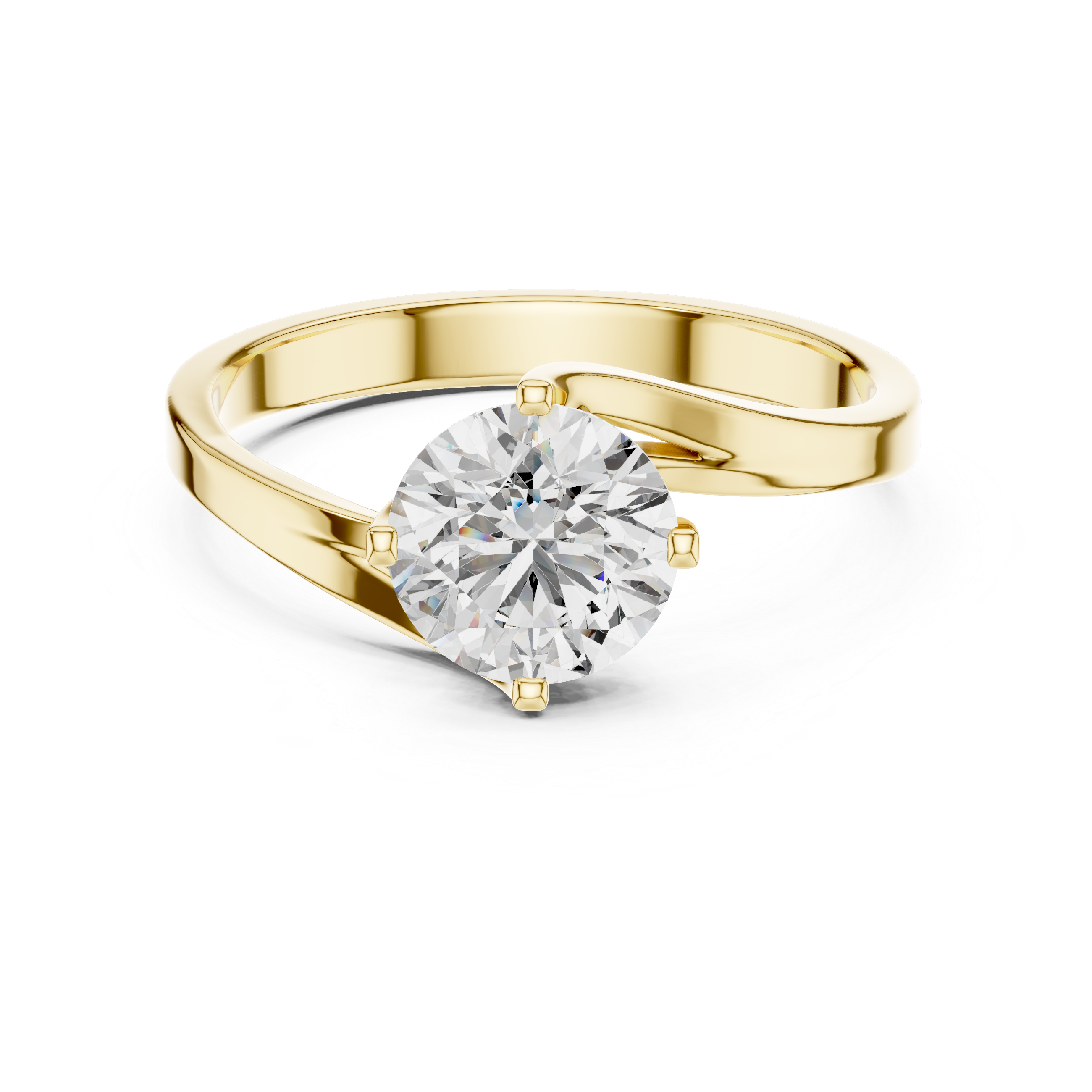 Twist of Elegance 1-CT Diamond Solitaire Ring In 14-KT White Gold